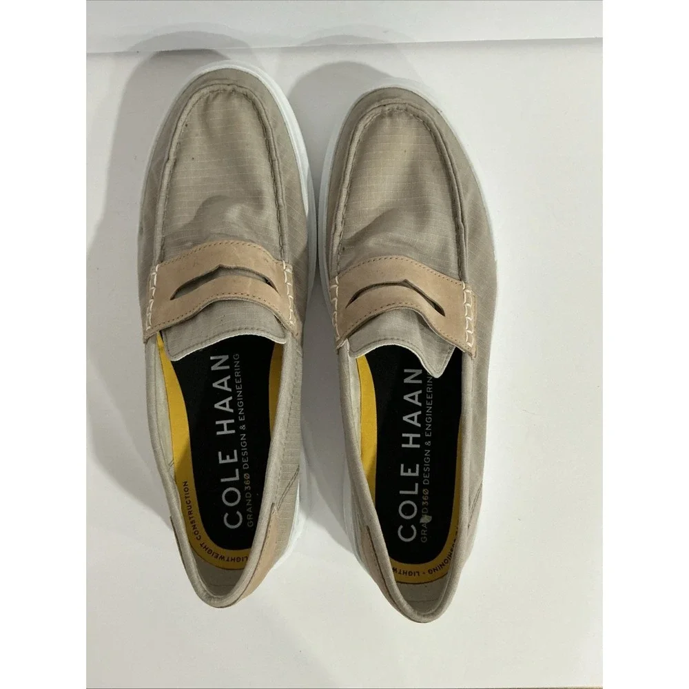 Cole Haan Grand 360 Penny Loafers Mens Size 11M Beige Slip On Boat Shoe C35480 - Picture 7 of 8